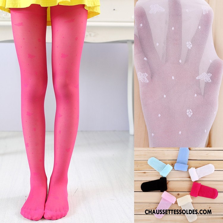 Collant Fille Été Collant Panty Femme Enfant Fleurs De Papillons Danse Couleurs De Bonbons Rouge