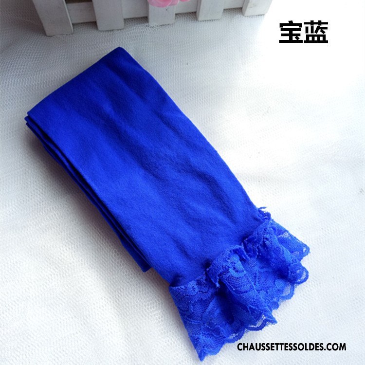 Collant Fille Été Enfant Velours Dentelle Guêtres Leggings Collant Panty Bleu