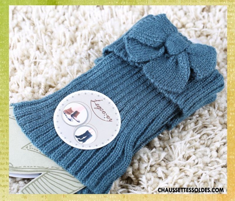 Guêtres Femme Chaussette Mode Papillon Le Nouveau Court Thermiques Bleu