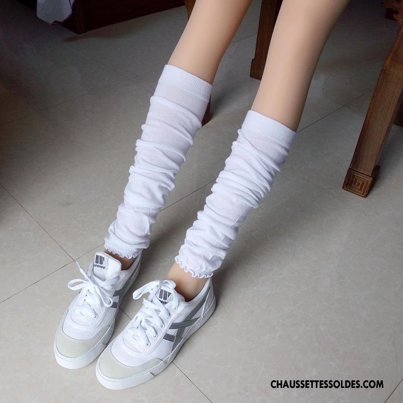 Guêtres Femme Chaussette Transparent Thermiques Yoga En Maille Très Mince Blanc