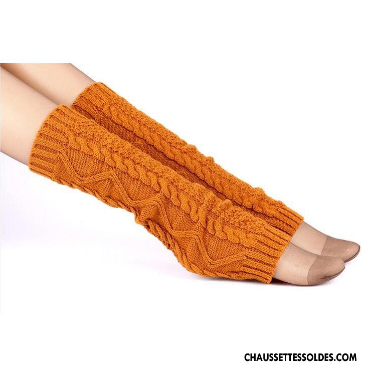 Guêtres Femme En Maille L'automne Tendance Hiver Chaussette Le Nouveau Jaune