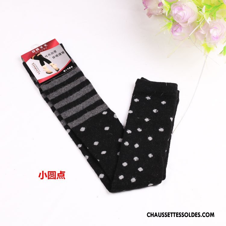 Guêtres Femme Hiver Chaussette Long Stock L'automne Genouillère De Laine Noir
