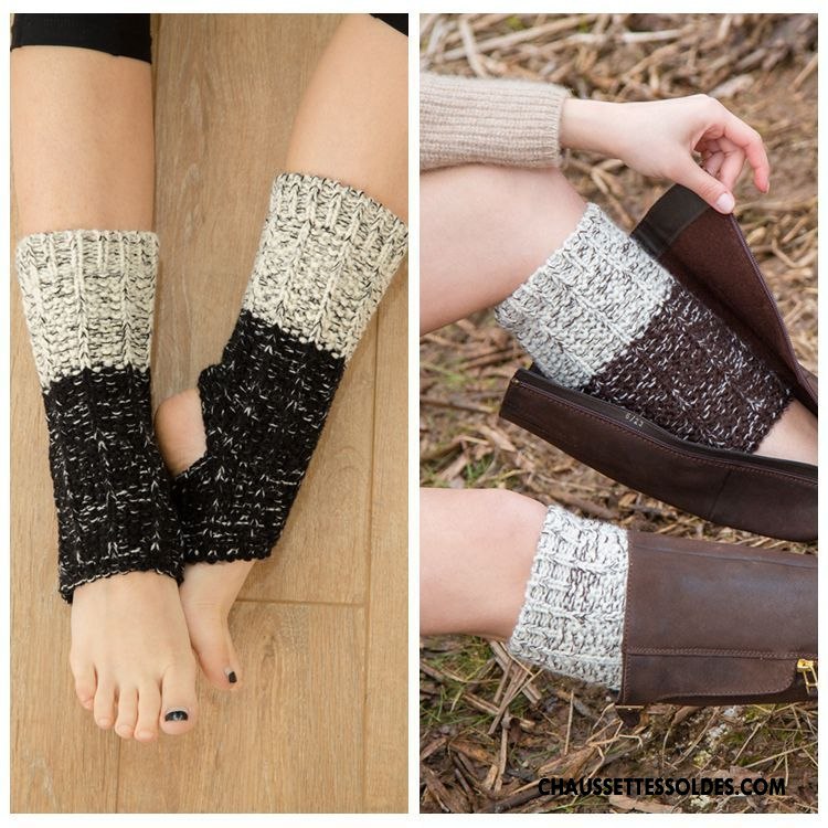 Guêtres Femme Yoga Thermiques Danse Renforcé En Maille De Laine Couleurs Mixtes Noir