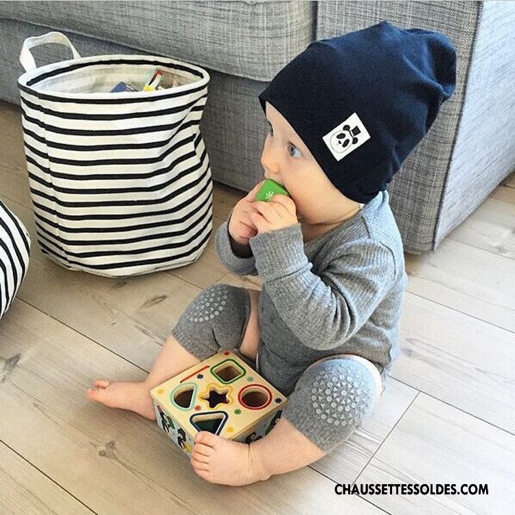 Guêtres Garçon Coton Bio Genouillère Engrener Enfant Chaussette Antidérapant Gris