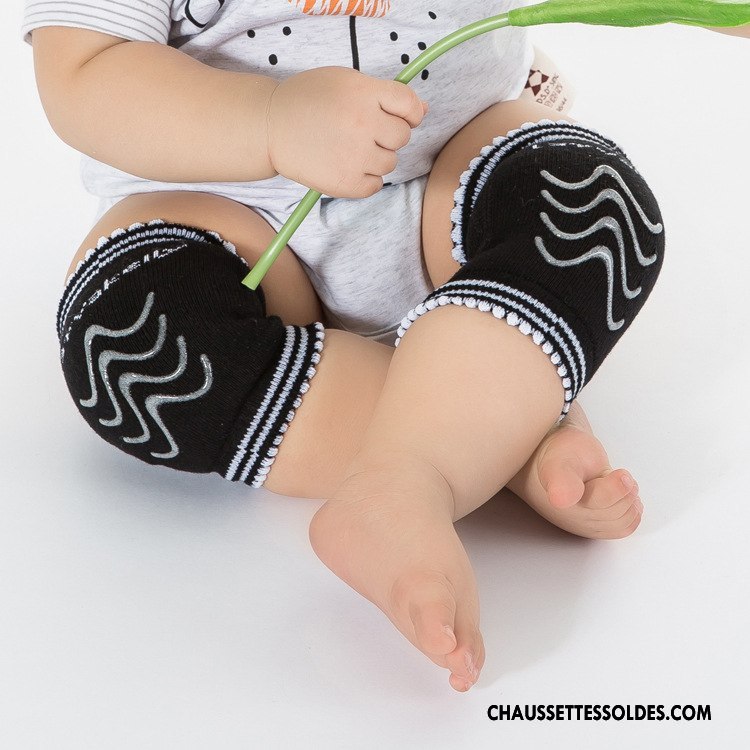 Guêtres Garçon Été Bébé Antidérapant Genouillère Chaussette Mouvement Noir